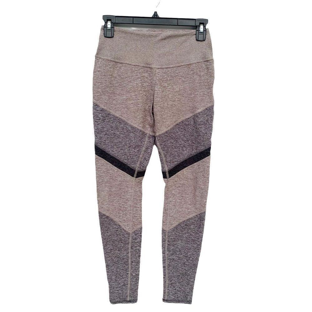 Alo Yoga Size S Alosoft Sheila High Rise Leggings Gray Color Block Workout Yoga